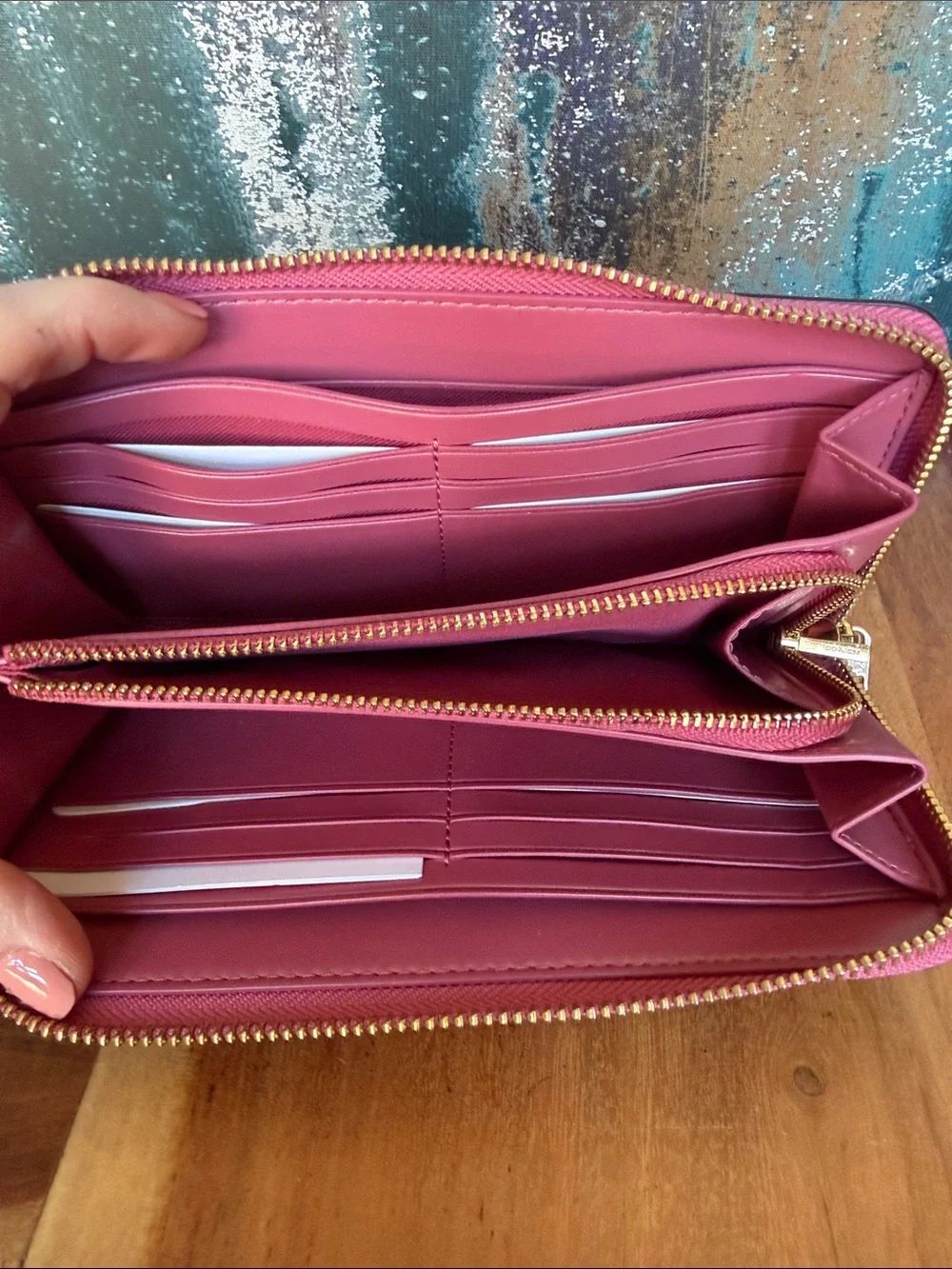 Coach Barbiecore Bubblegum Pink Signature Zip Around Wallet Wristlet (NWOT) - Picture 12 of 16